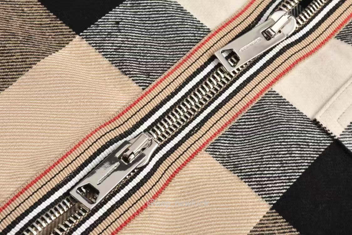 Burberry Check Wool Cotton Zip Front Shirt (2) - www.newkick.org